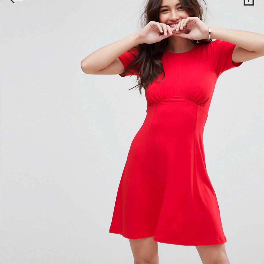 ASOS red tea dress